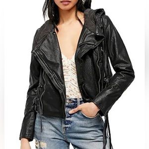 Free People Cleo Vegan Moto Jacket